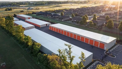 Large drive up self storage facility with gated access